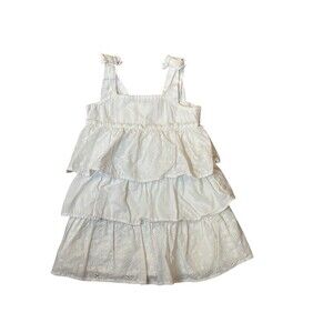 Cherokee Eyelet Tiered Dress White 24 Months Baby Toddler Girls Cotton
